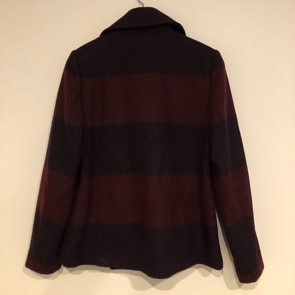 NWT Tommy Hilfiger M Burgundy Plaid  Wool Jacket - Picture 7 of 15